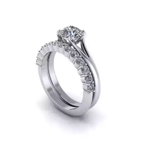 Matching Diamond Couple Ring