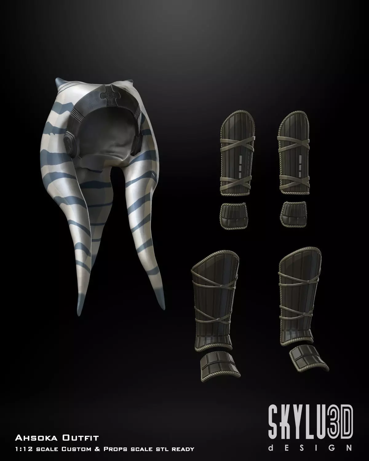 Ahsoka White Outfit One12 Scale Figure Custom STL  3D print model_0