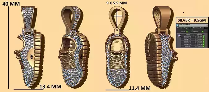 SHOES PENDANT 3D print model
