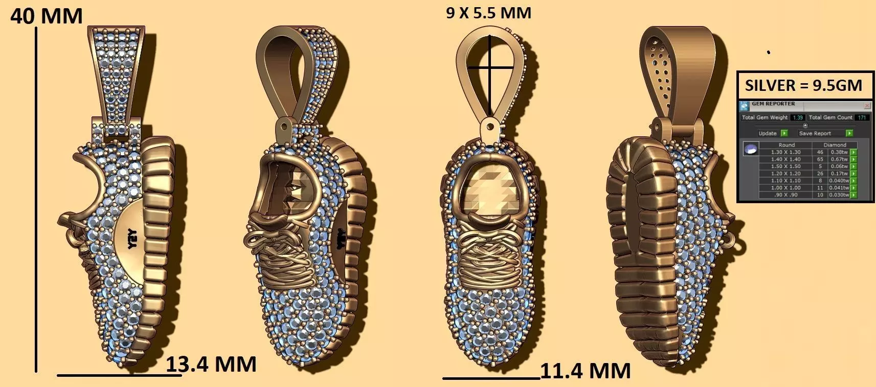 SHOES PENDANT 3D print model_0
