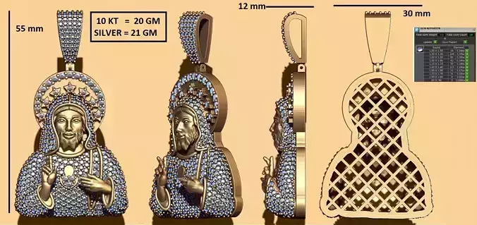 JESUS PENDANT 3D print model