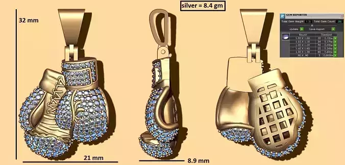 GLOVES PENDANT 3D print model