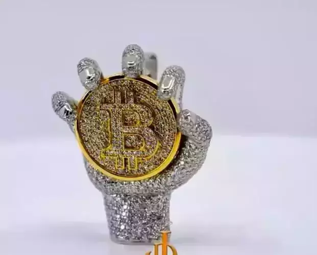 BITCOIN WITH HAND PENDANT 3D print model