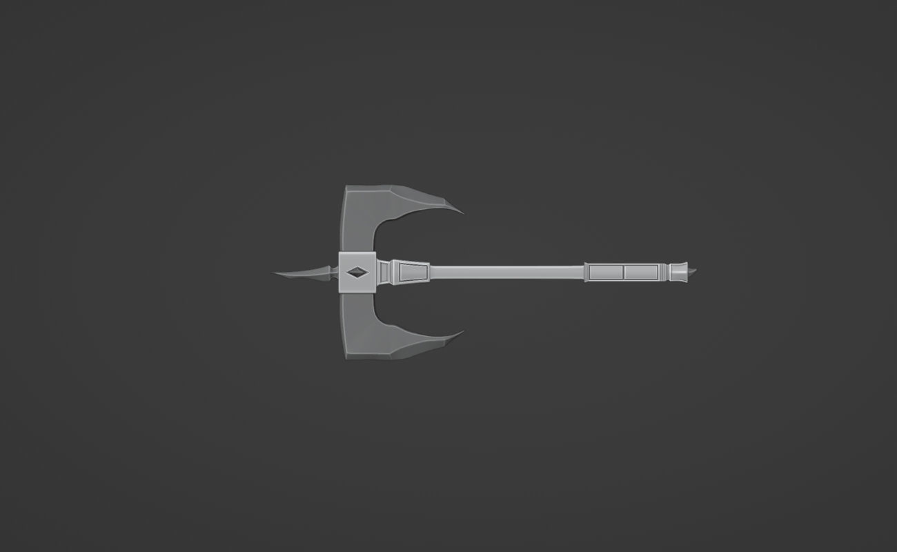 Shao Kahn axe from MK1 - Gregarian War Blade 3D print model_6