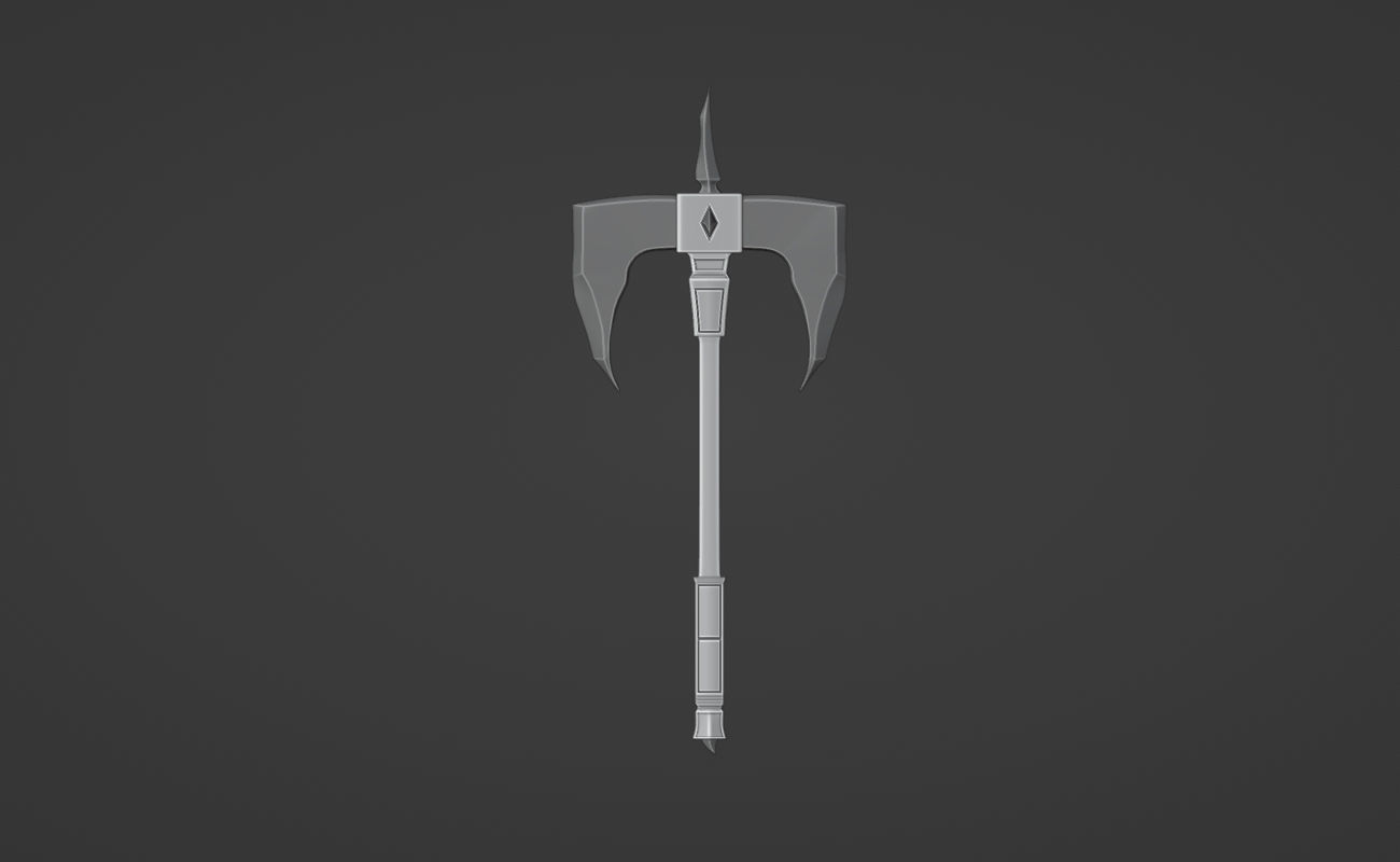 Shao Kahn axe from MK1 - Gregarian War Blade 3D print model_3