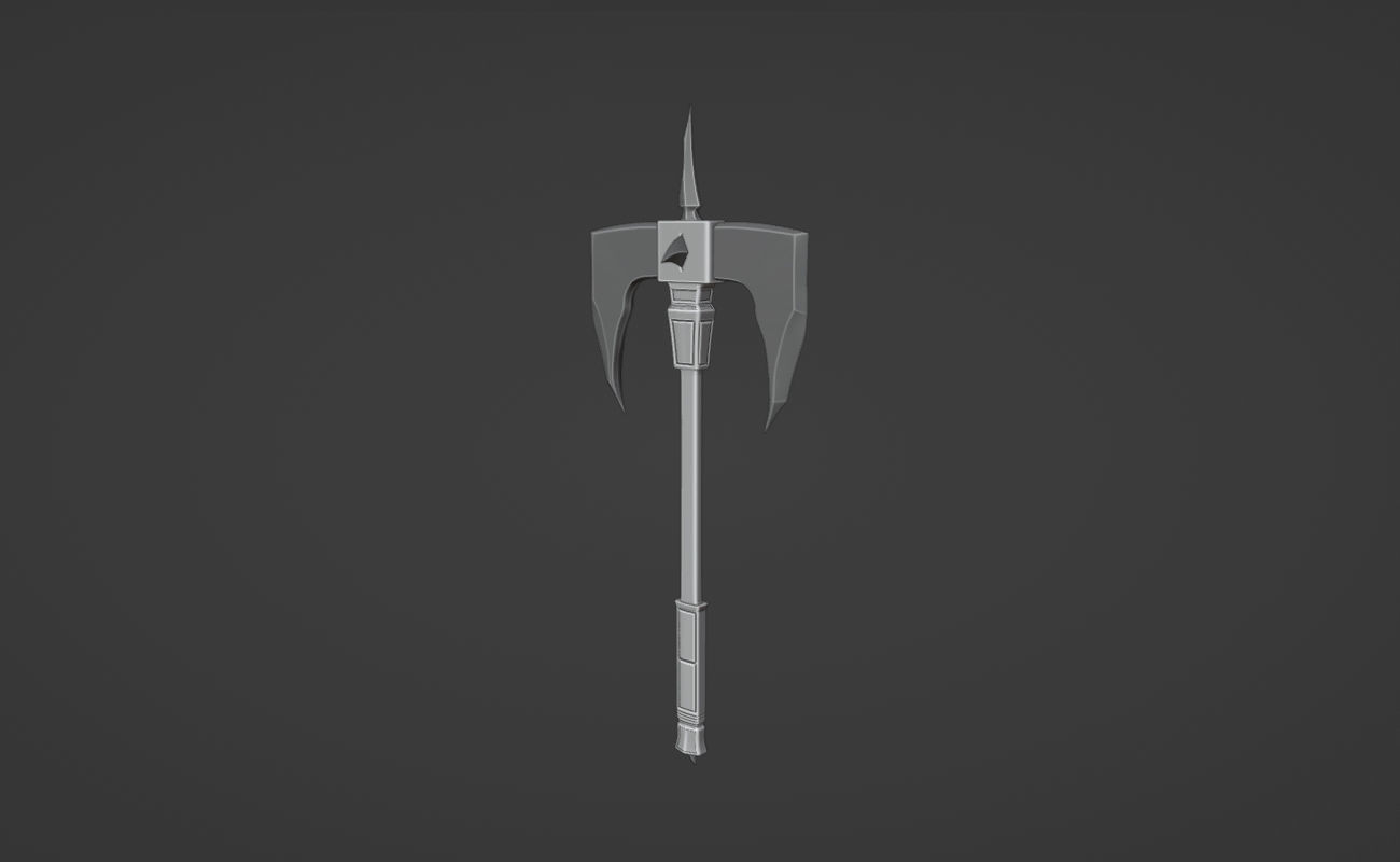 Shao Kahn axe from MK1 - Gregarian War Blade 3D print model_4