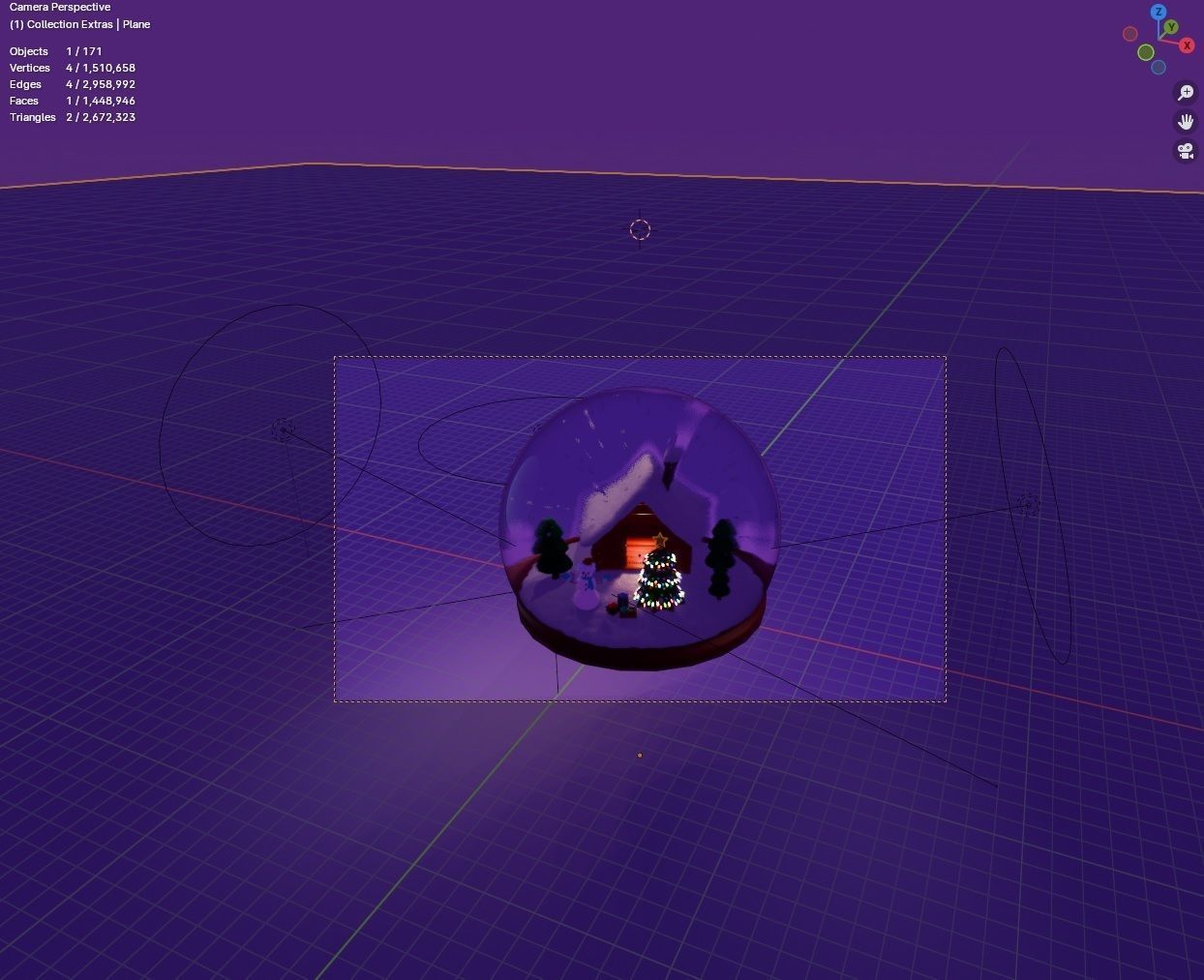 Animated Christmas Snow Globe Free 3D model_5