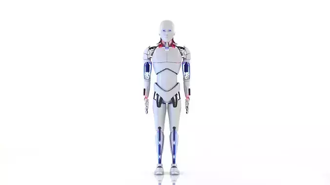 Electronic Cyborg Male animated model Low-poly 3D model