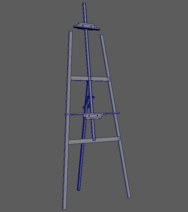 Easel Stand Low-poly 3D model_4