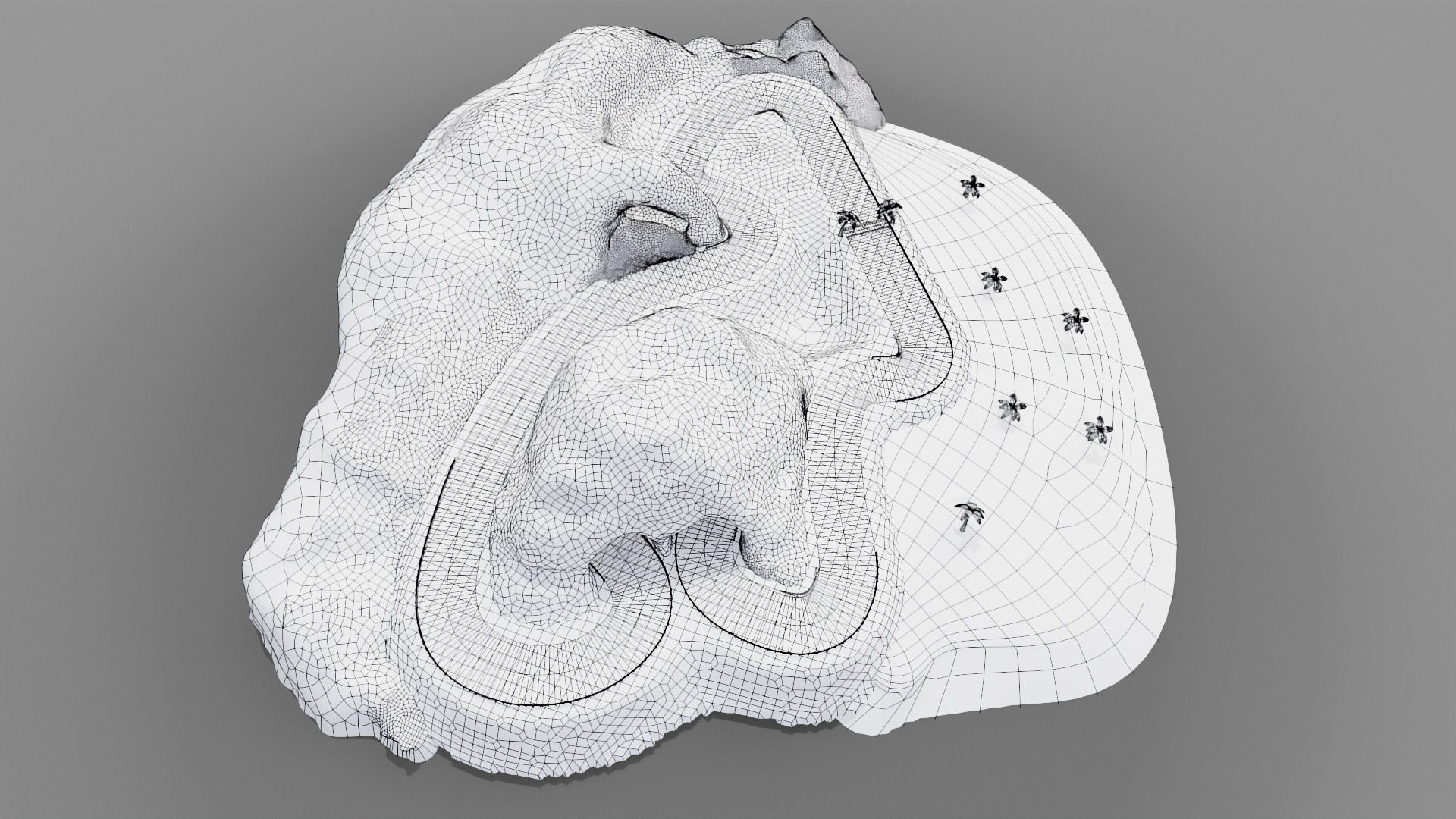 Road map Low-poly 3D model_6