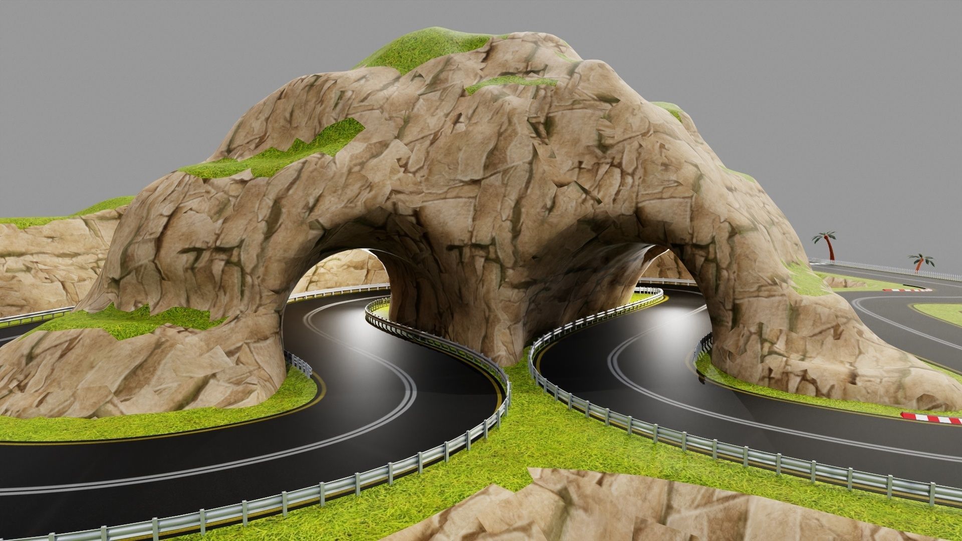 Road map Low-poly 3D model_2