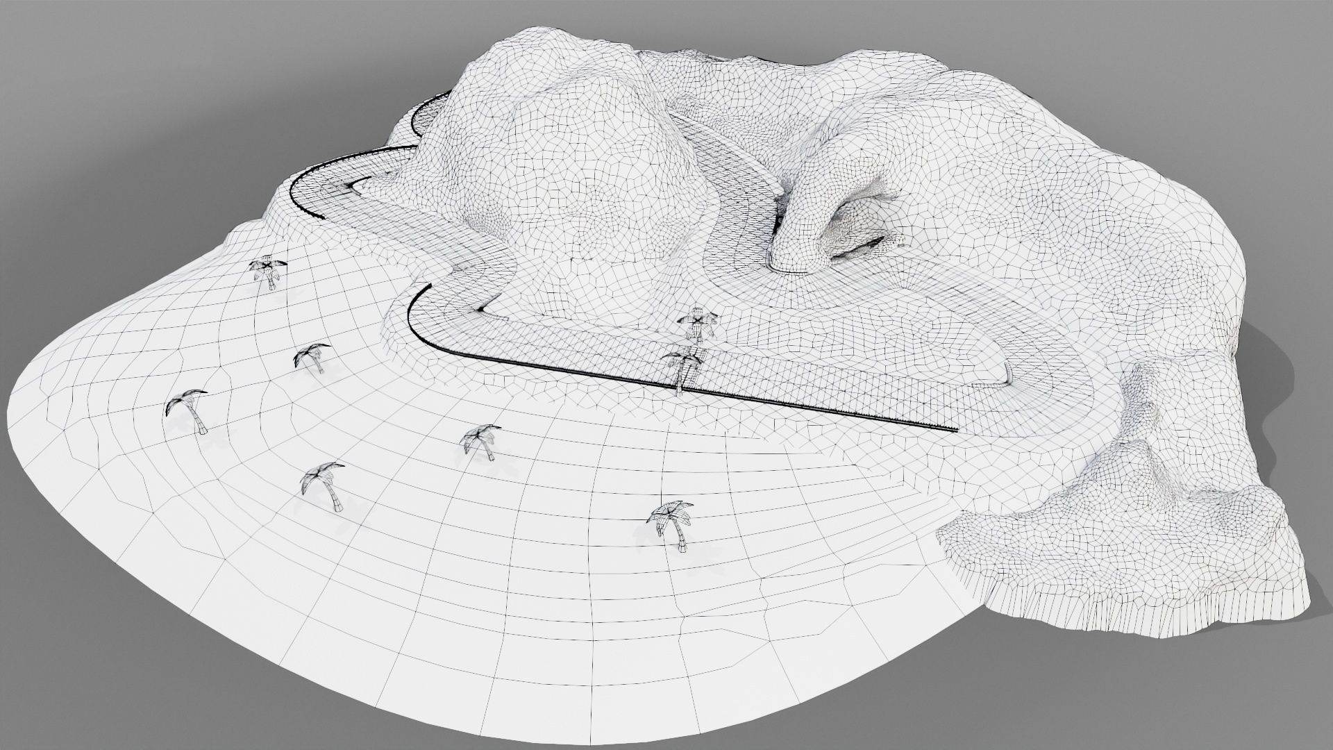 Road map Low-poly 3D model_7