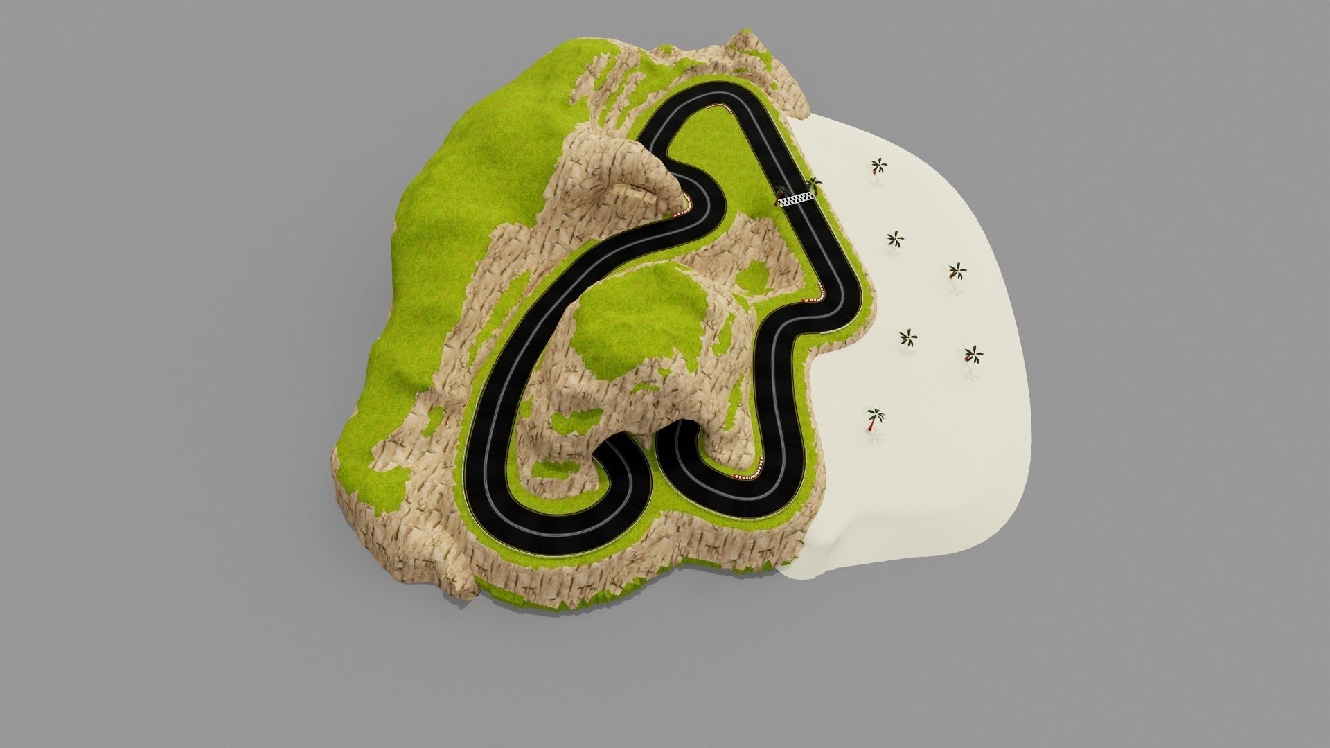 Road map Low-poly 3D model_5