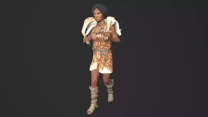 wild man Low-poly 3D model