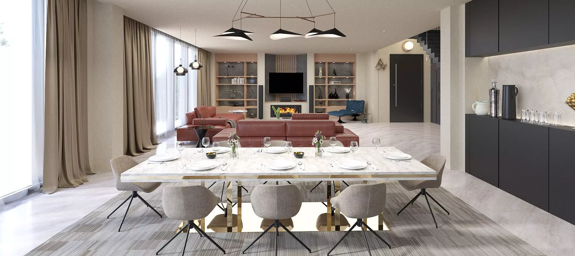 Living Room Interior Design 3D model