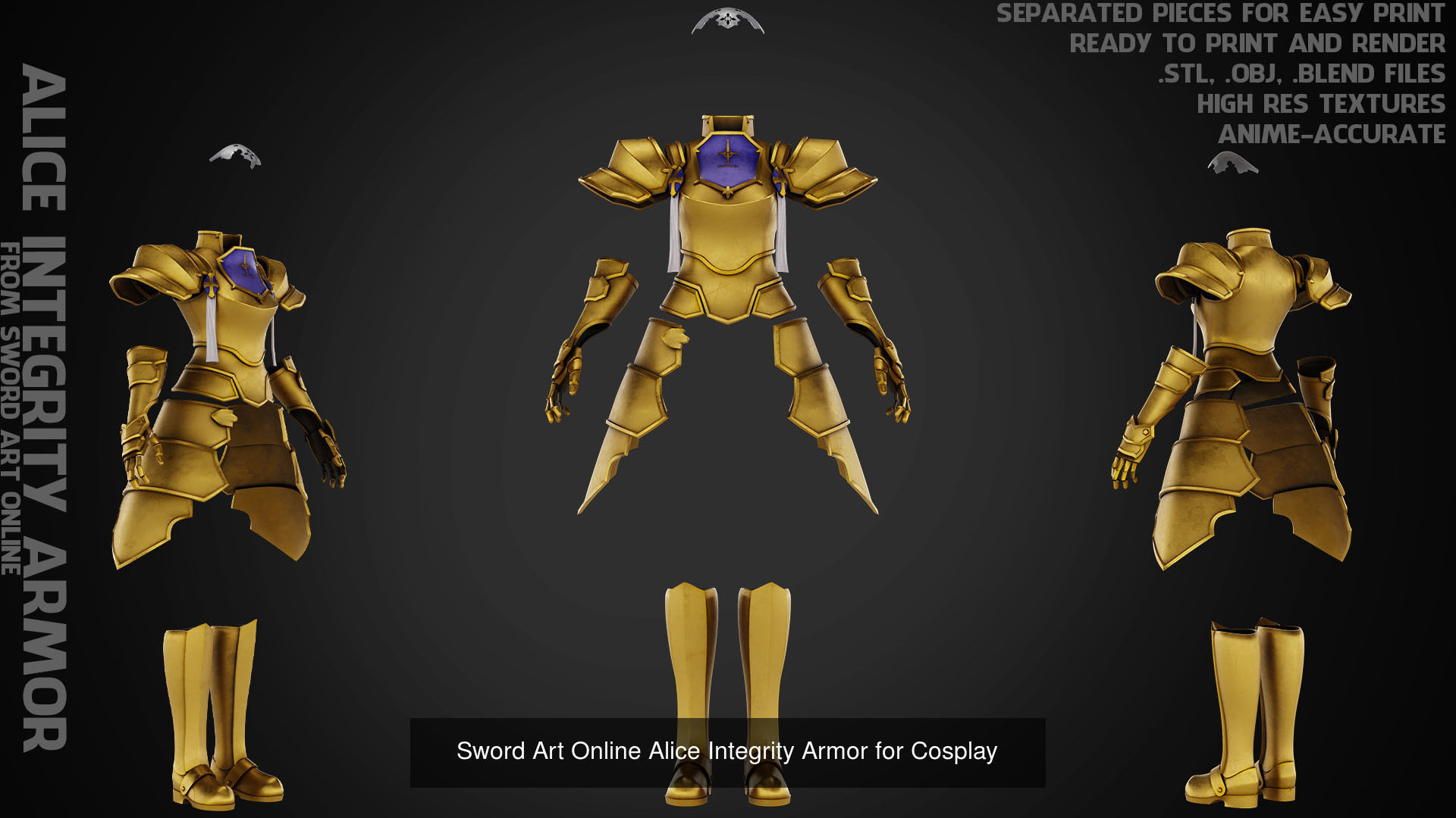 Sword Art Online Alice Integrity Armor and Sword for Cosplay 3D Model Collection_4