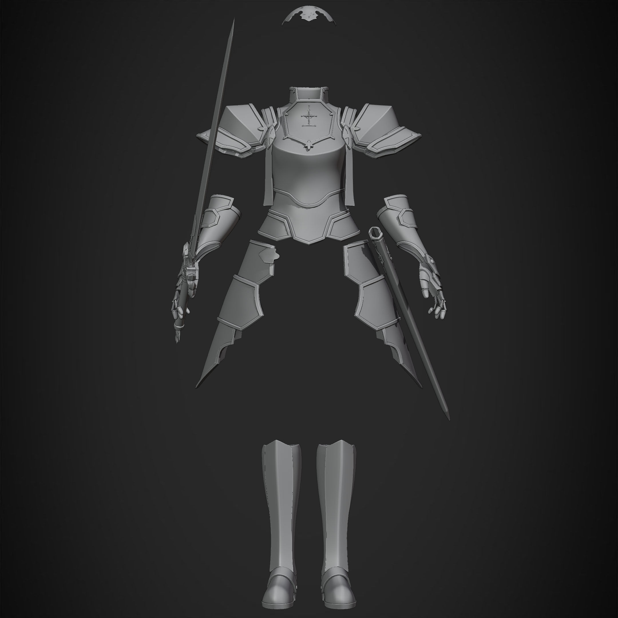 Sword Art Online Alice Integrity Armor and Sword for Cosplay 3D Model Collection_22