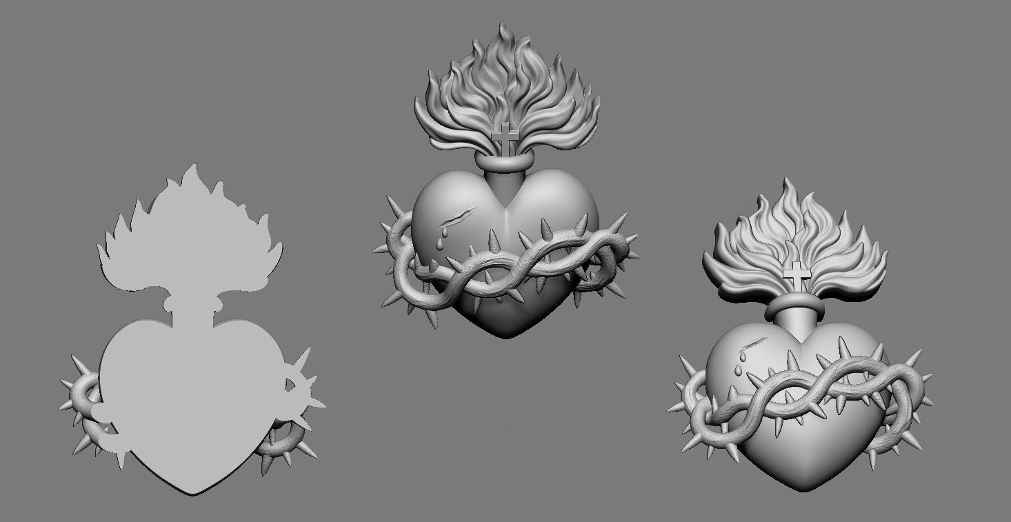 Sacred Heart of Jesus 3D print model_5