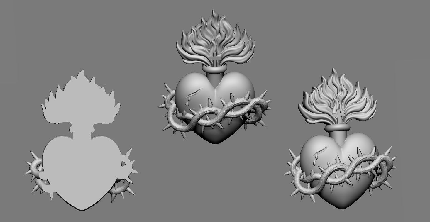 Sacred Heart of Jesus 3D print model_6