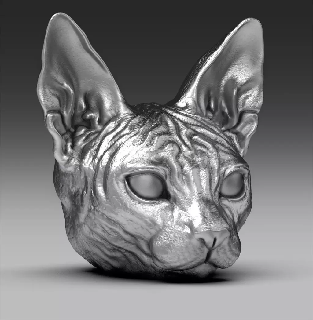 Cat head sphinx 3d model for 3d printing 3D print model 3D print 3D print model