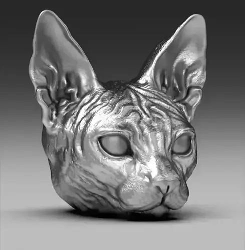 Cat head sphinx 3d model for 3d printing 3D print model 3D print
