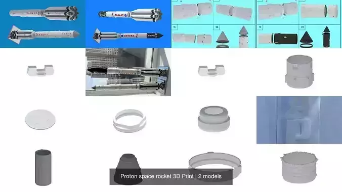 Proton space rocket 3D Print 3D Model Collection
