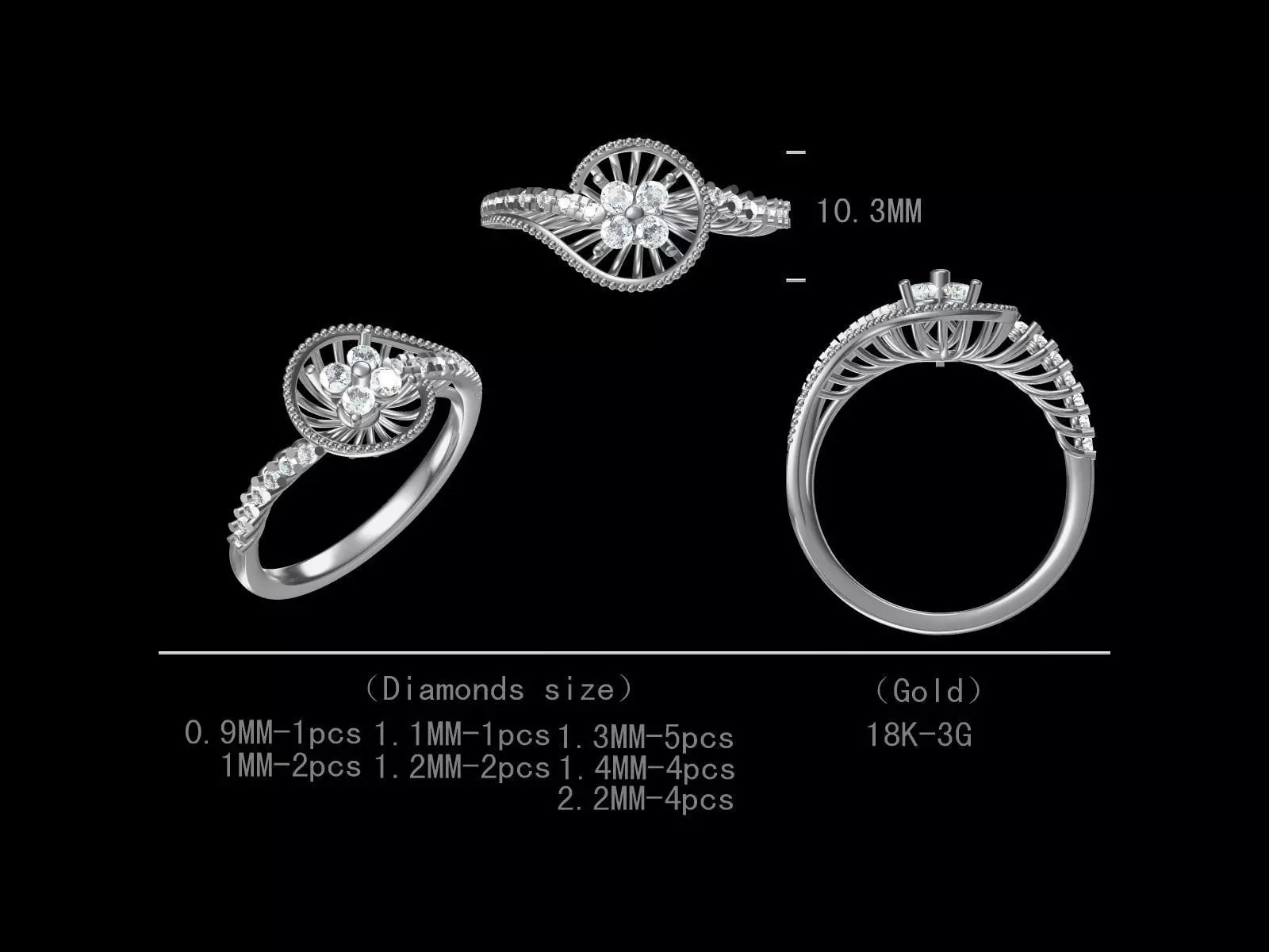 Fancy Engagement Ring Free 3D print model