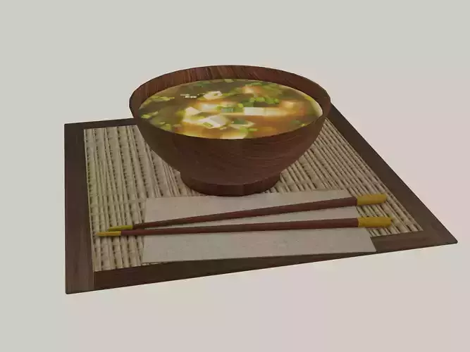 Low poly miso soup   low-poly 3D Model