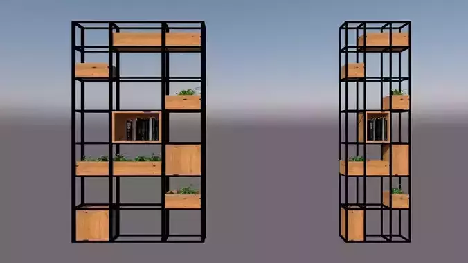 LOFT  SHELF STEEL FRAME AND WOOD  