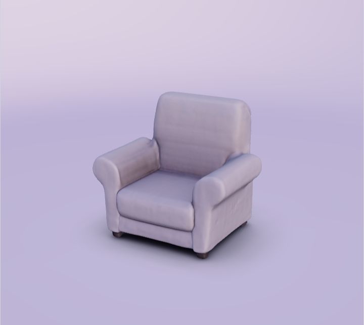 White Armchair 3D model_1