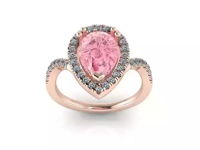 Pear Halo Ring 2152
