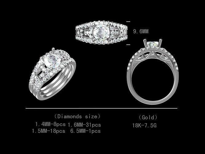 fancy engagement diamond ring for women ready  3d model Free 3D print model