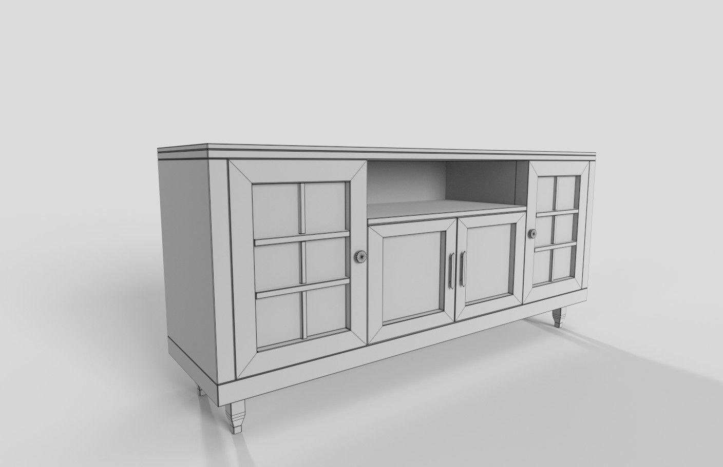 Media Consoles Vintage 3D model_3