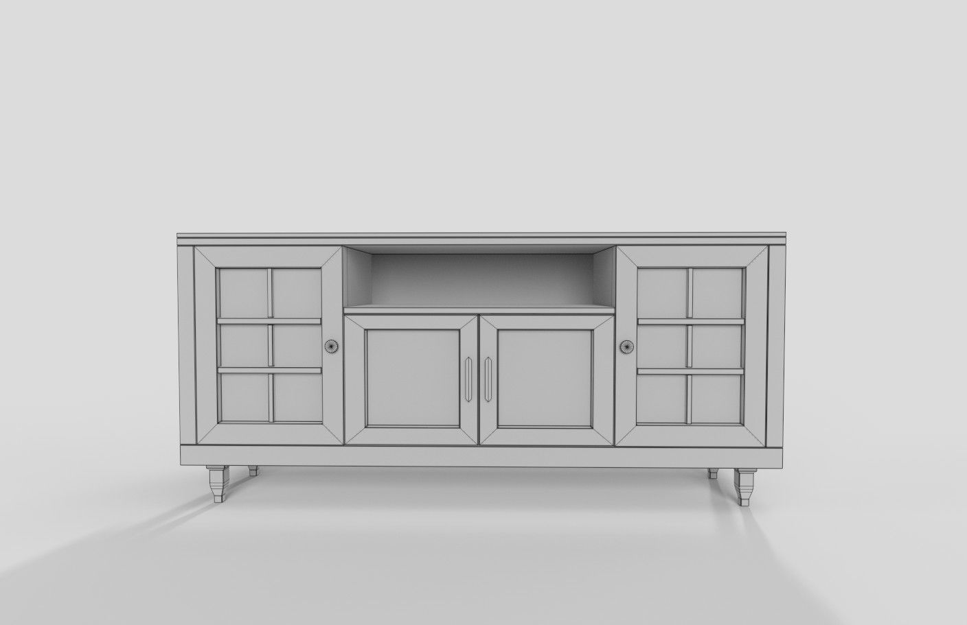Media Consoles Vintage 3D model_5