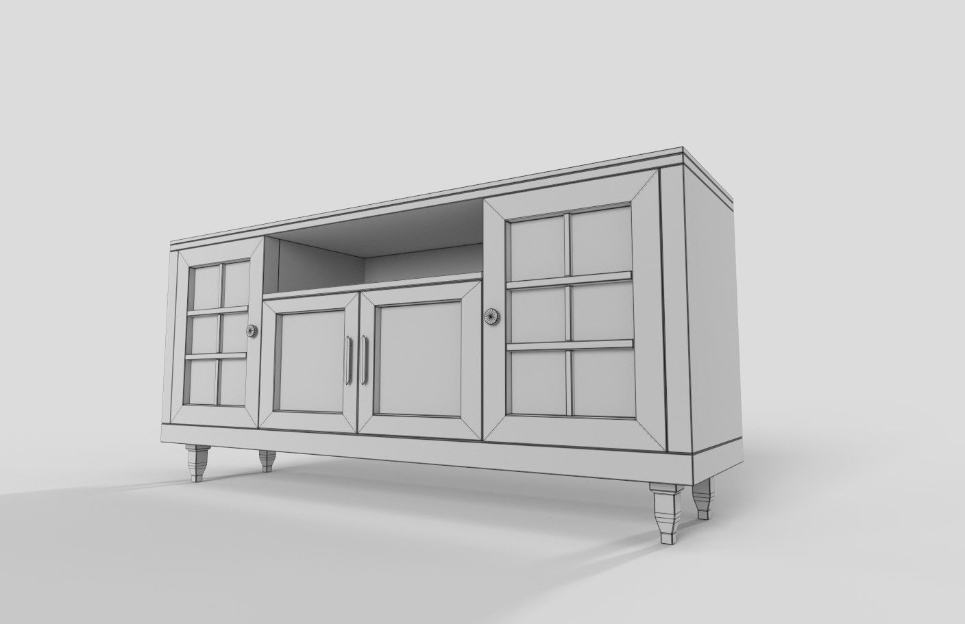 Media Consoles Vintage 3D model_4