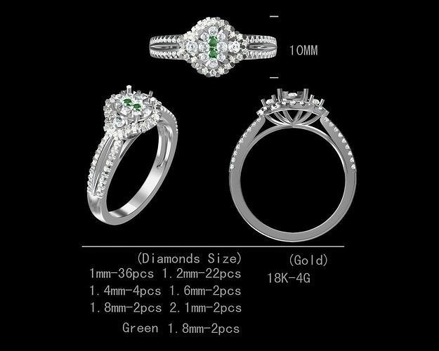 Stylish Engagement Women Diamond Ring 3D Model 3D print model