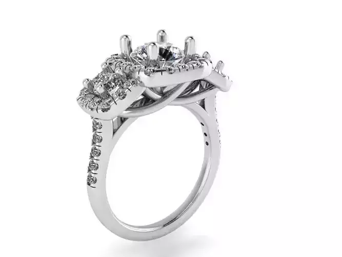 Square Halo Diamond Ring 2167