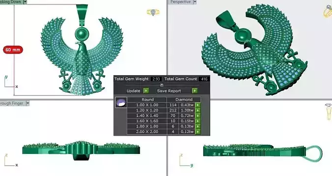 Eagle diamond pendent 