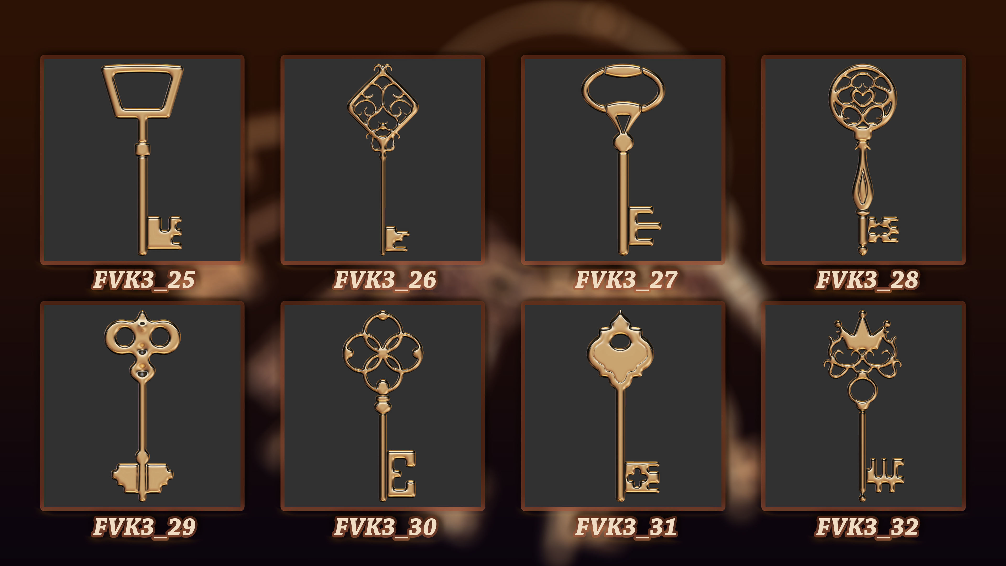 60 Vintage key 3D Model vol 3 3D model_4