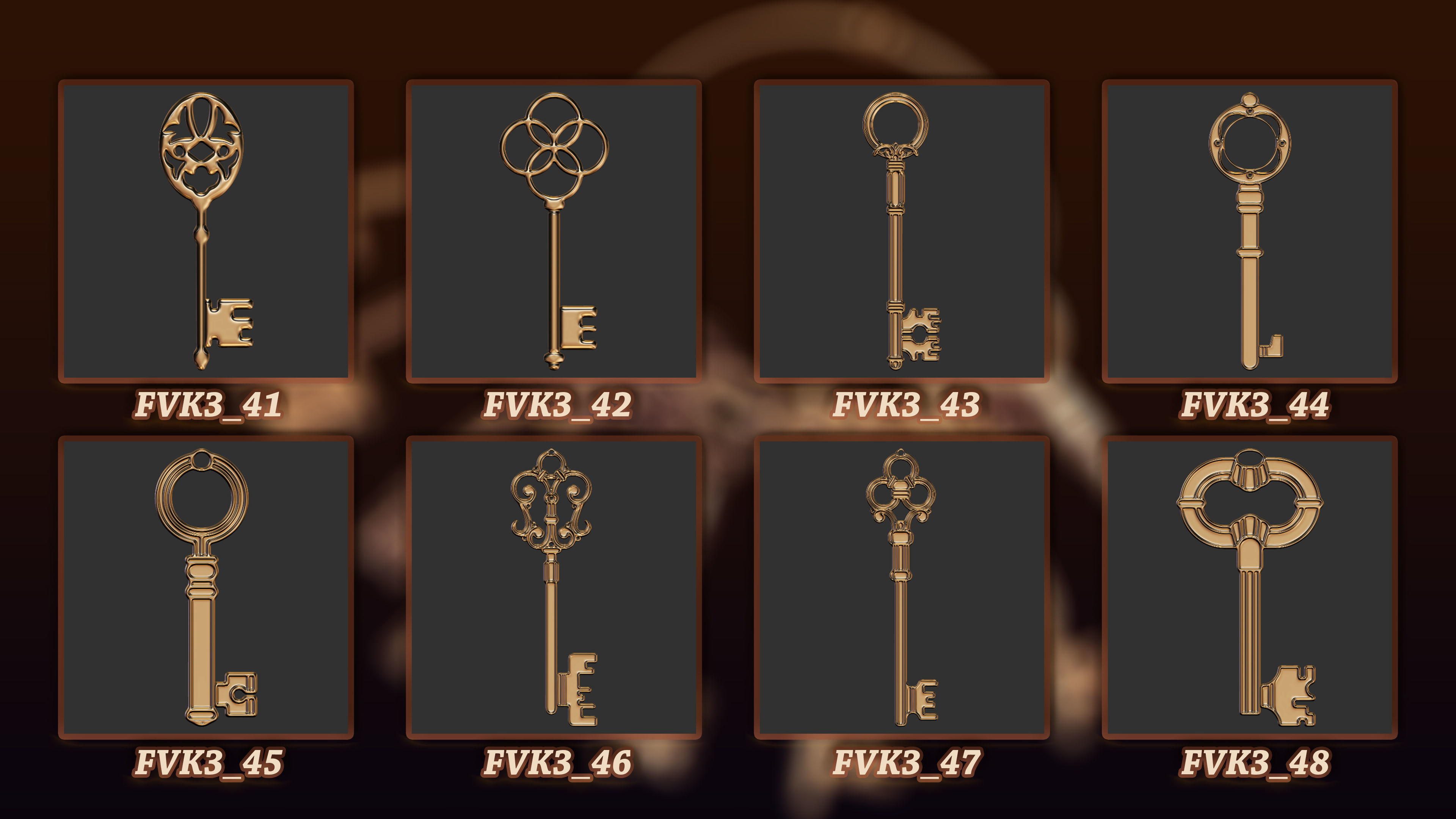 60 Vintage key 3D Model vol 3 3D model_6