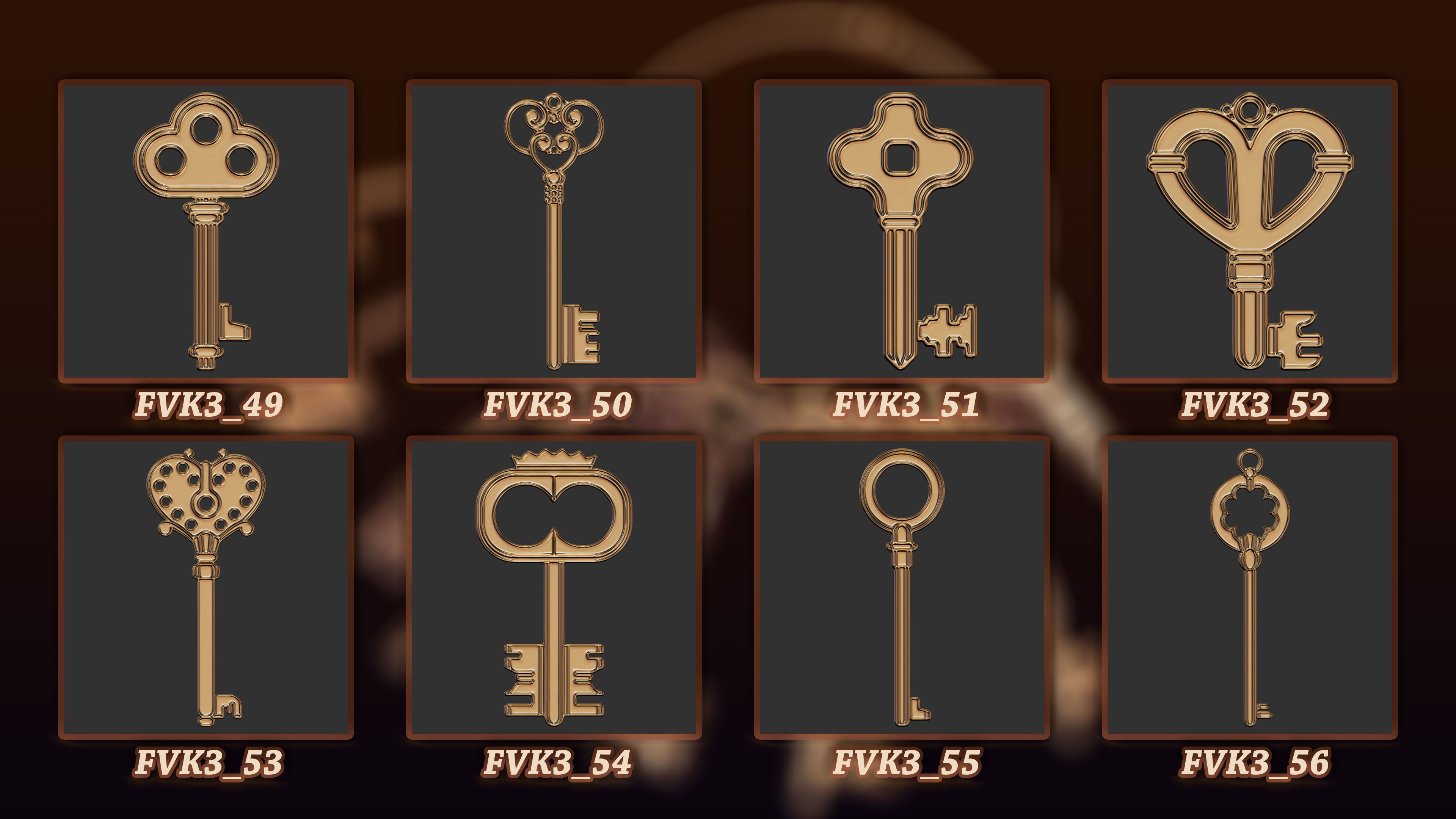 60 Vintage key 3D Model vol 3 3D model_7