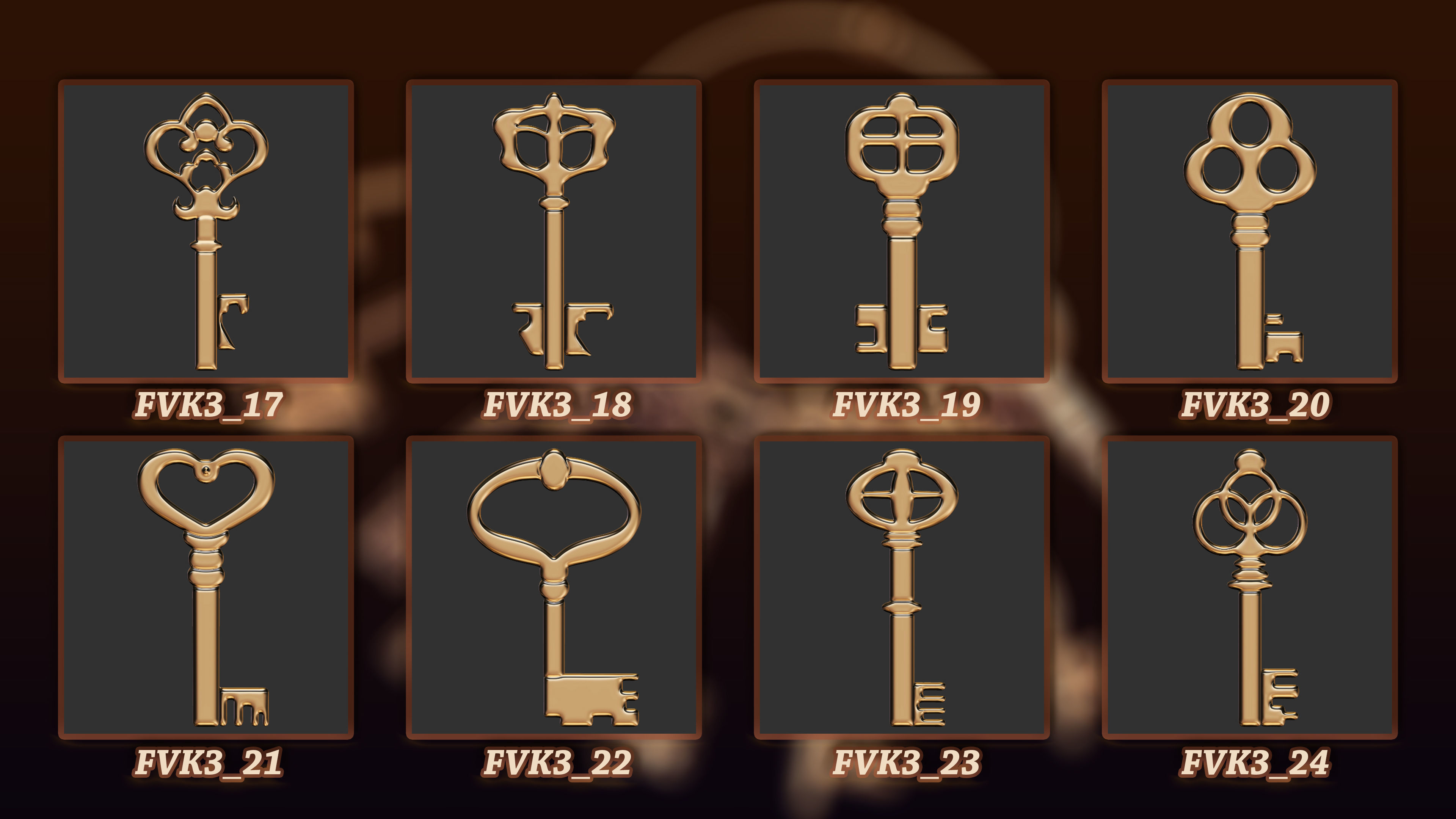 60 Vintage key 3D Model vol 3 3D model_3