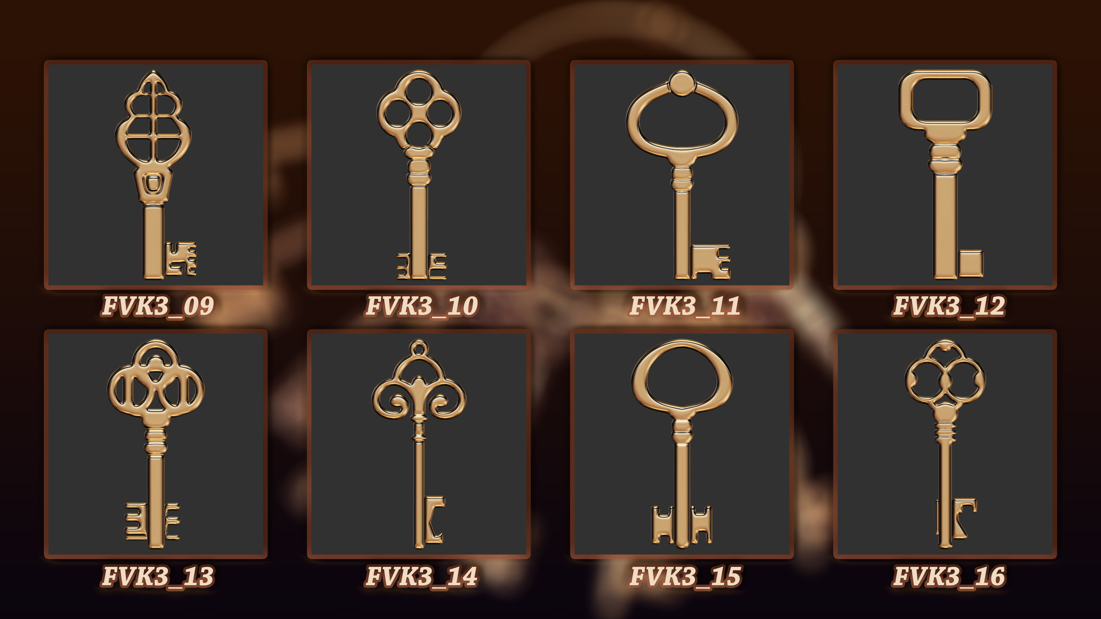 60 Vintage key 3D Model vol 3 3D model_2
