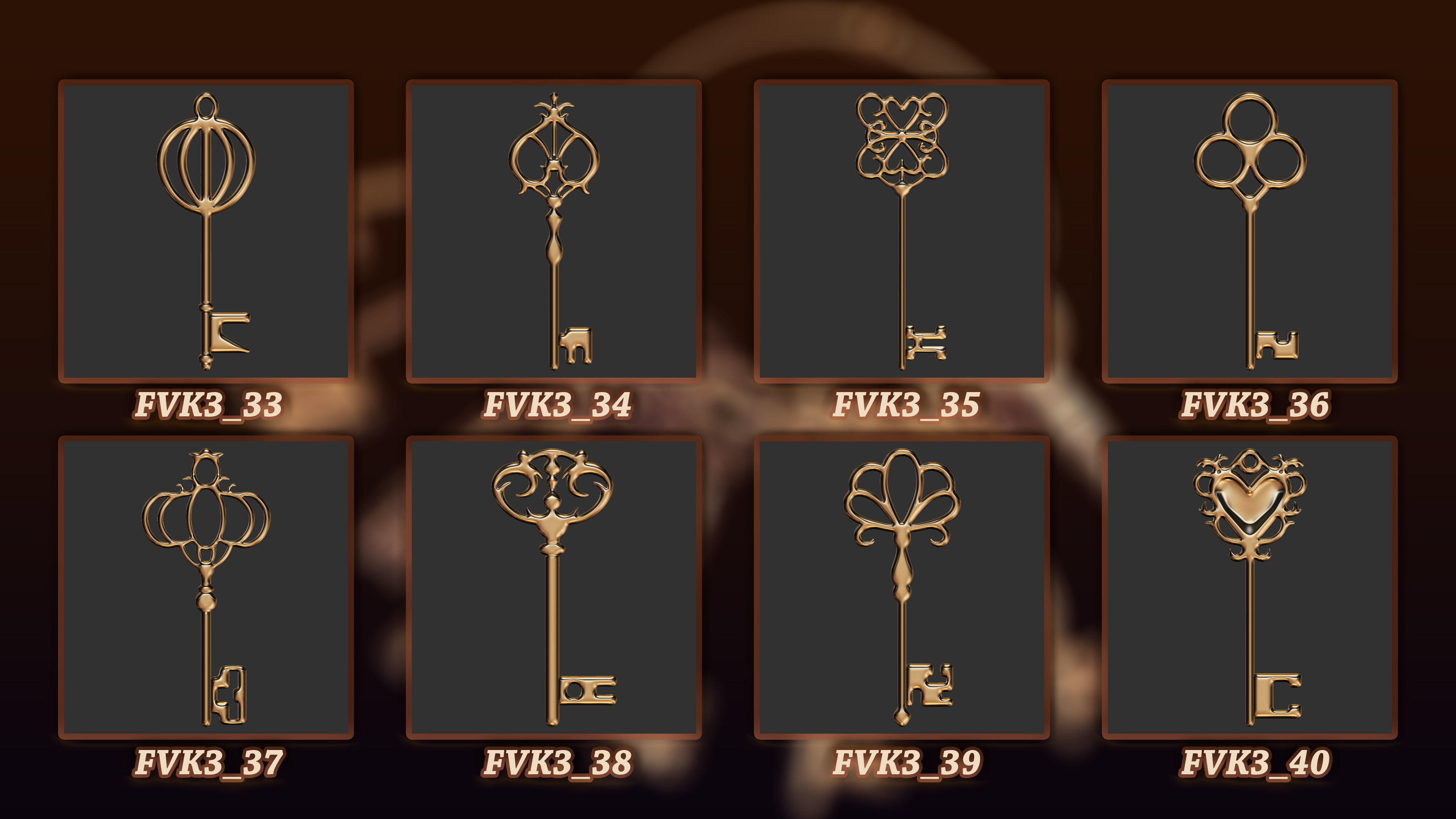 60 Vintage key 3D Model vol 3 3D model_5