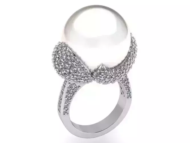 Pearl French Pave Ring 2177