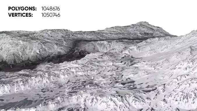 Snow Covered and Icy terrain 3D model