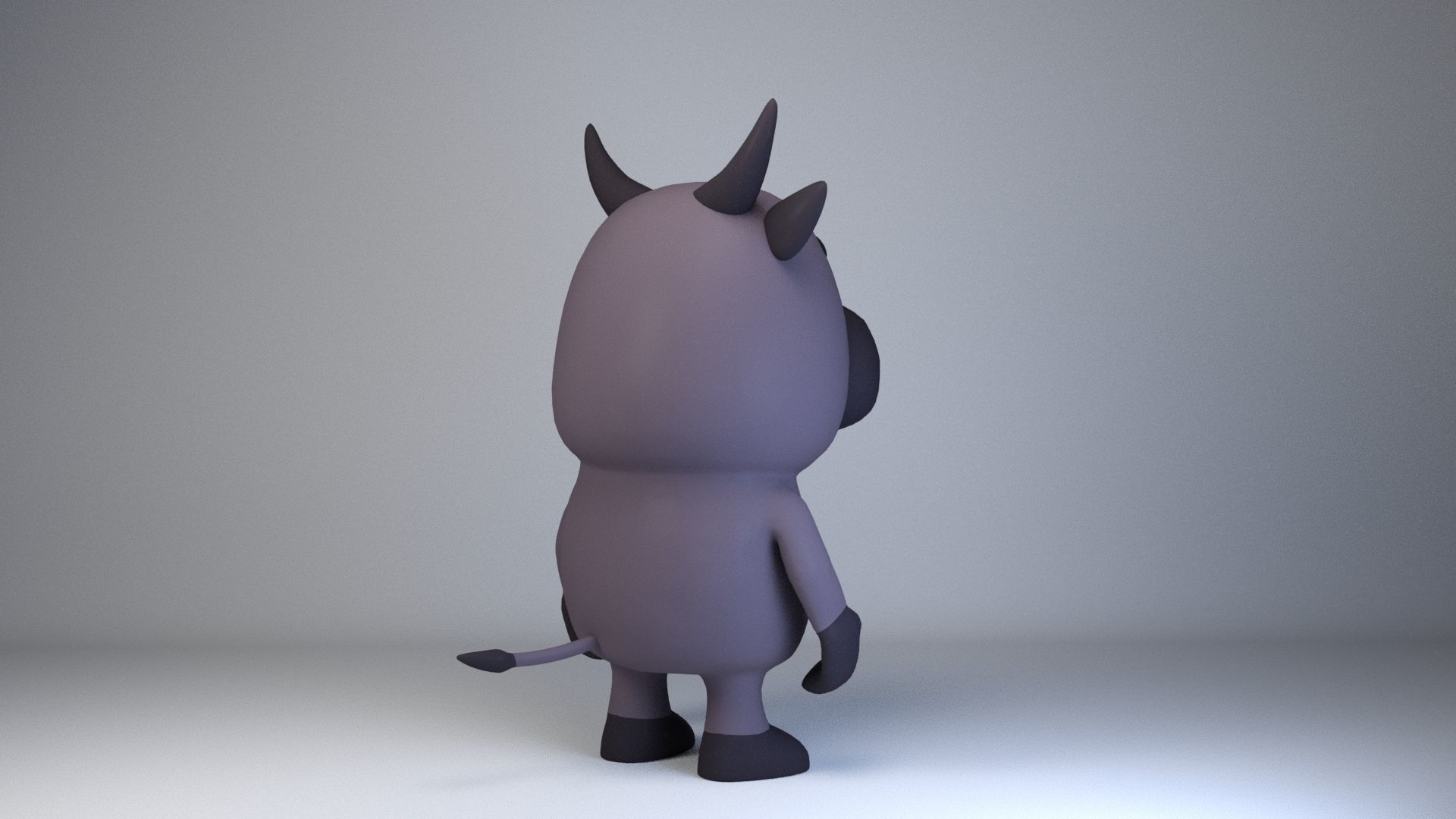 Cartoonish Humanoid Buffalo Character Low-poly 3D model_3