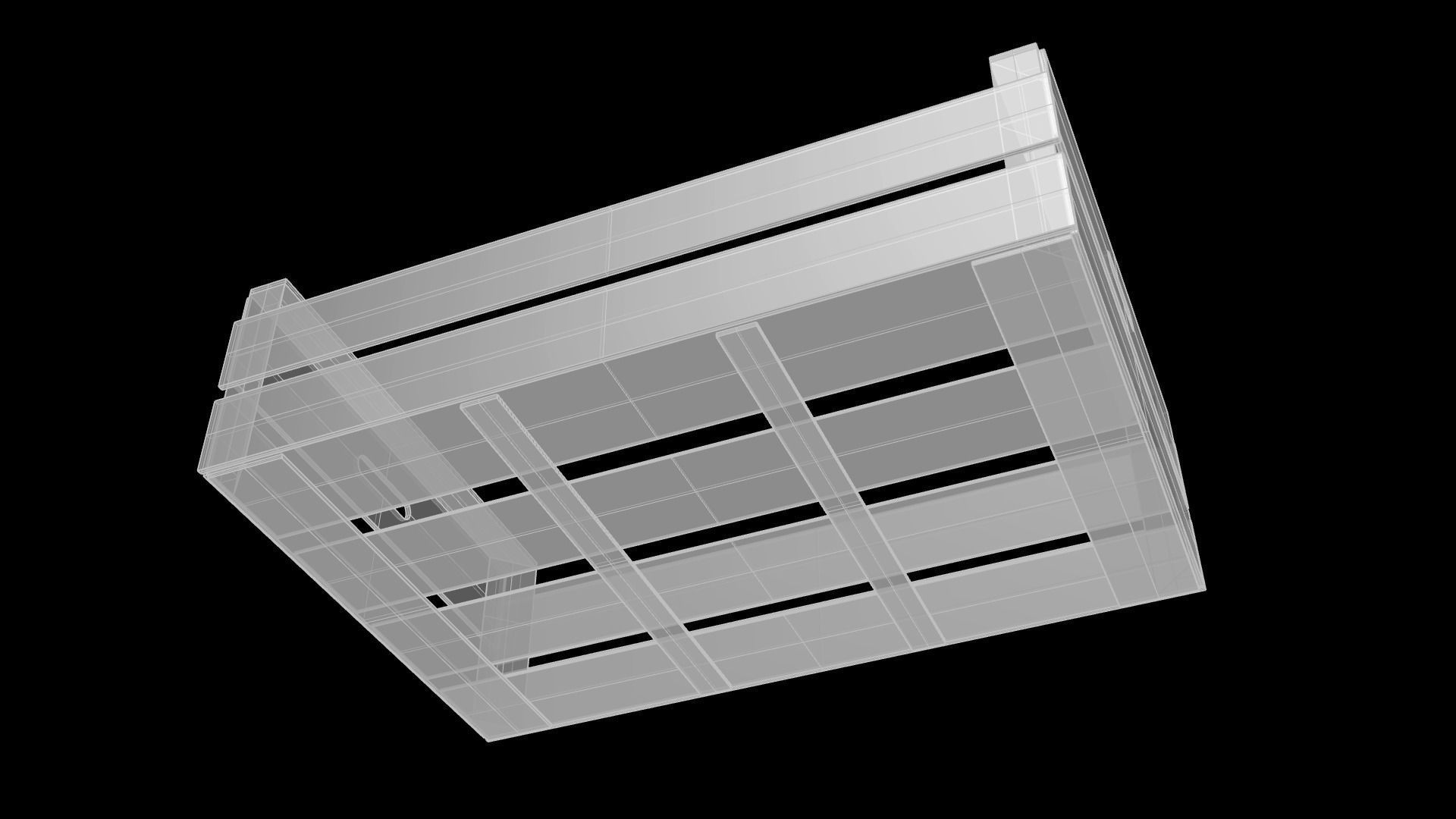 Wooden fruit box Free 3D model_7