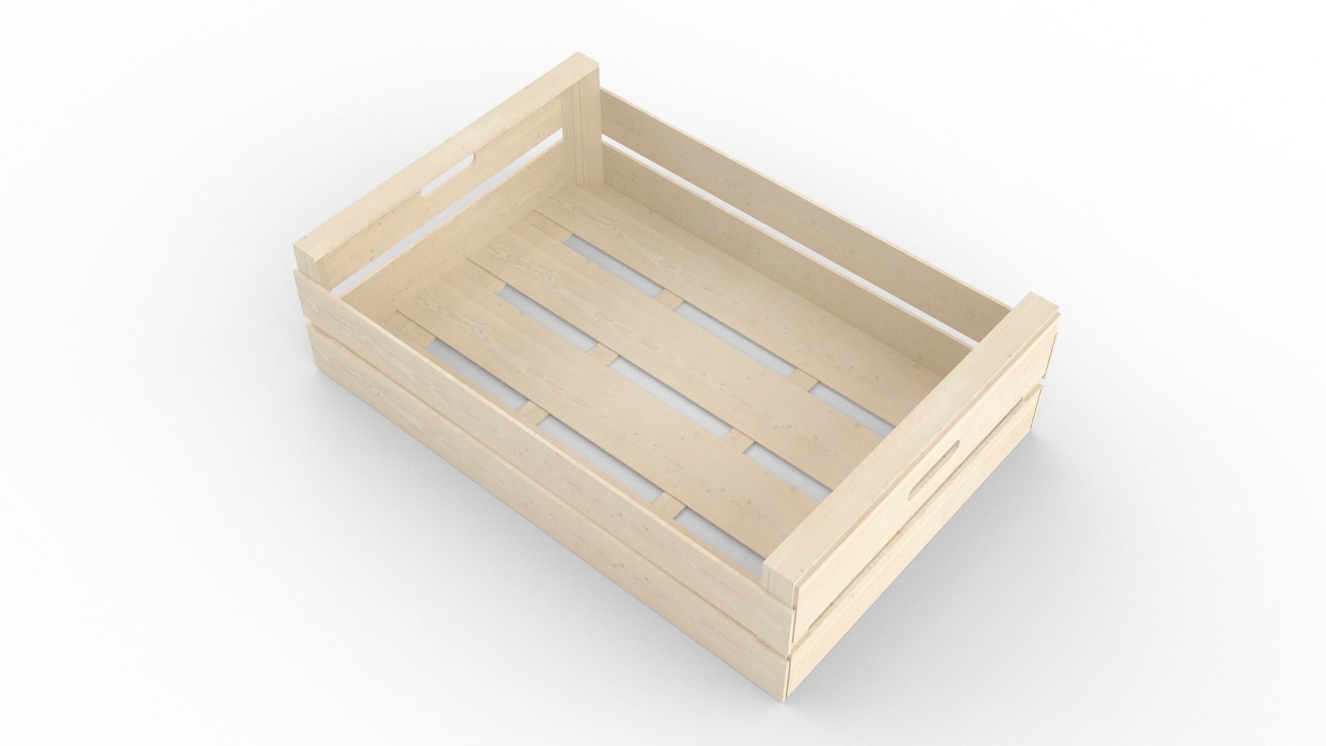 Wooden fruit box Free 3D model_1