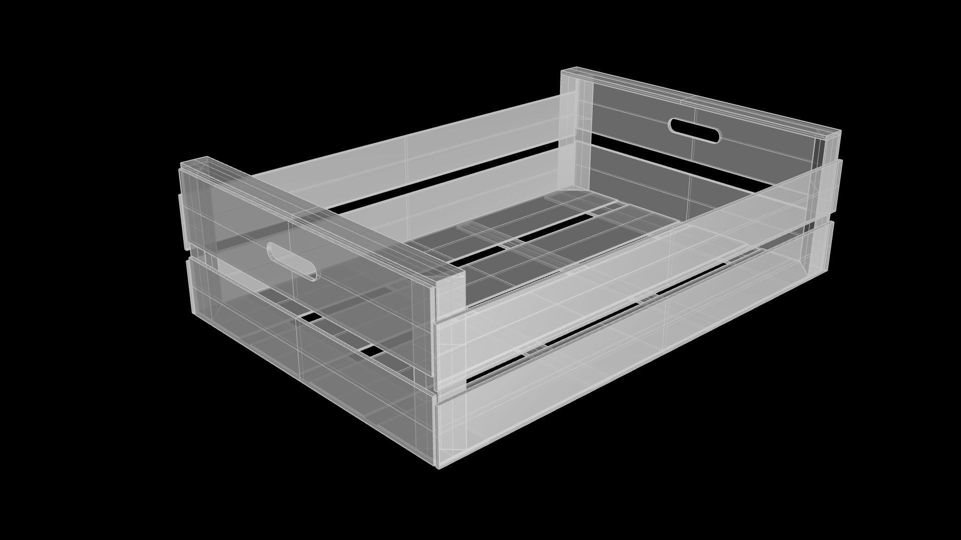 Wooden fruit box Free 3D model_5